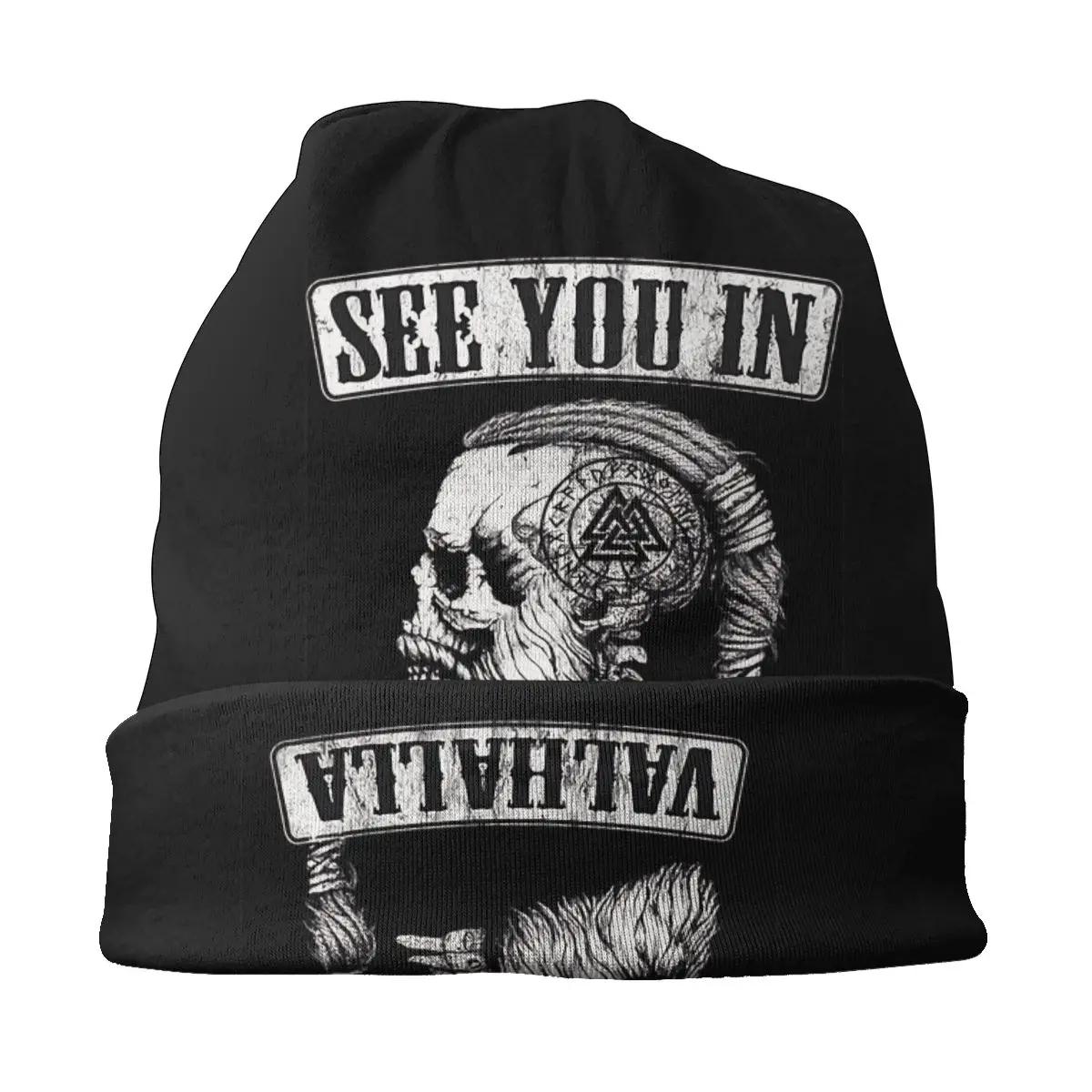 Gorros finos a prueba de viento para mujer, gorros con capucha, arte exclusivo de SEE YOU IN VALHALLA, otoño