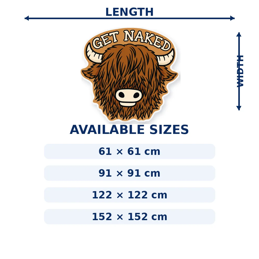 Highland Cow Get Naked Shaped Area Rug, Flannel Floor Mat for Bathroom, Bedroom, Entryway, Farmhouse and Western Home Decor