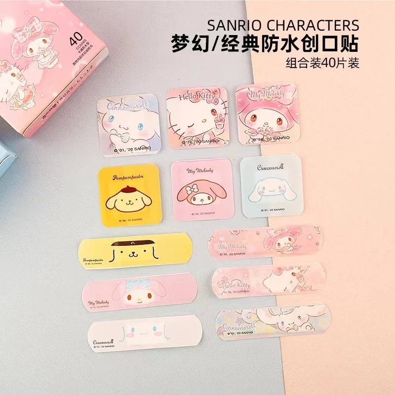 Sanrio Dream Classic Band-Aid Waterproof Hello Kitty Jade Dog Band-Aid Comfortable 40 Pieces Bandaids Cute Anime Kawaii