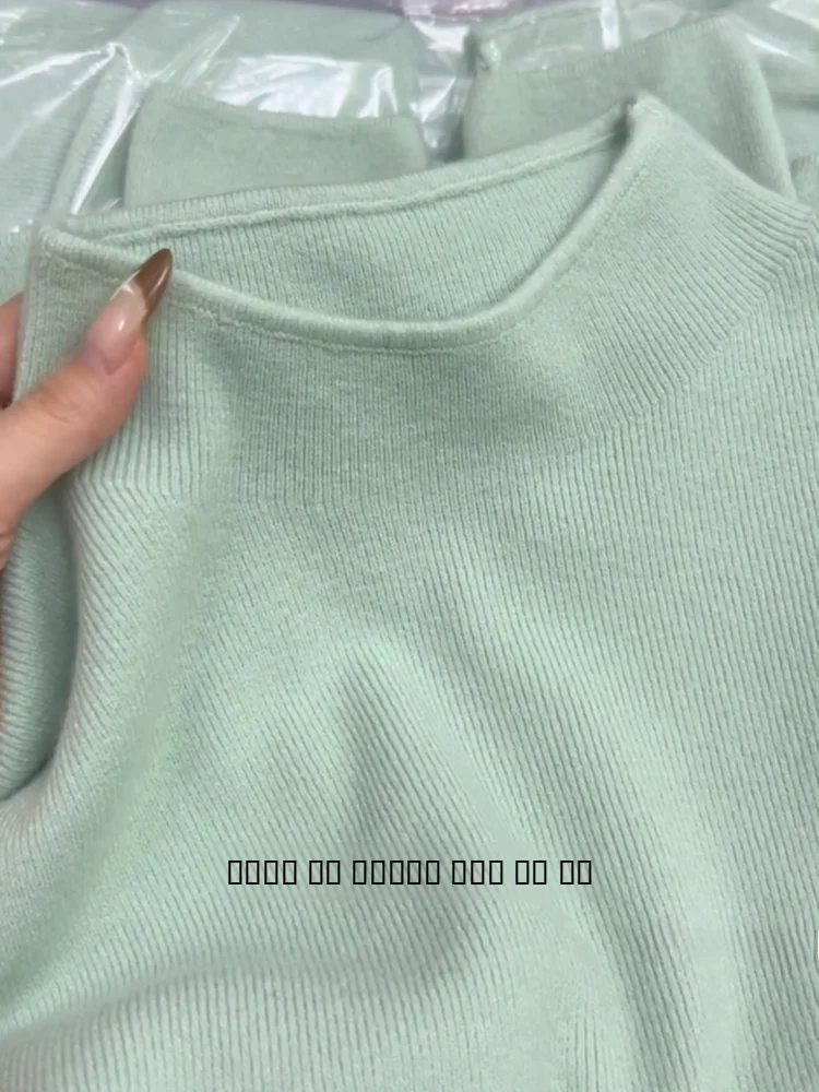 l een Base de malha feminina irt f gola alta camadas ajuste regular longo Sve macio inverno roupa interna top