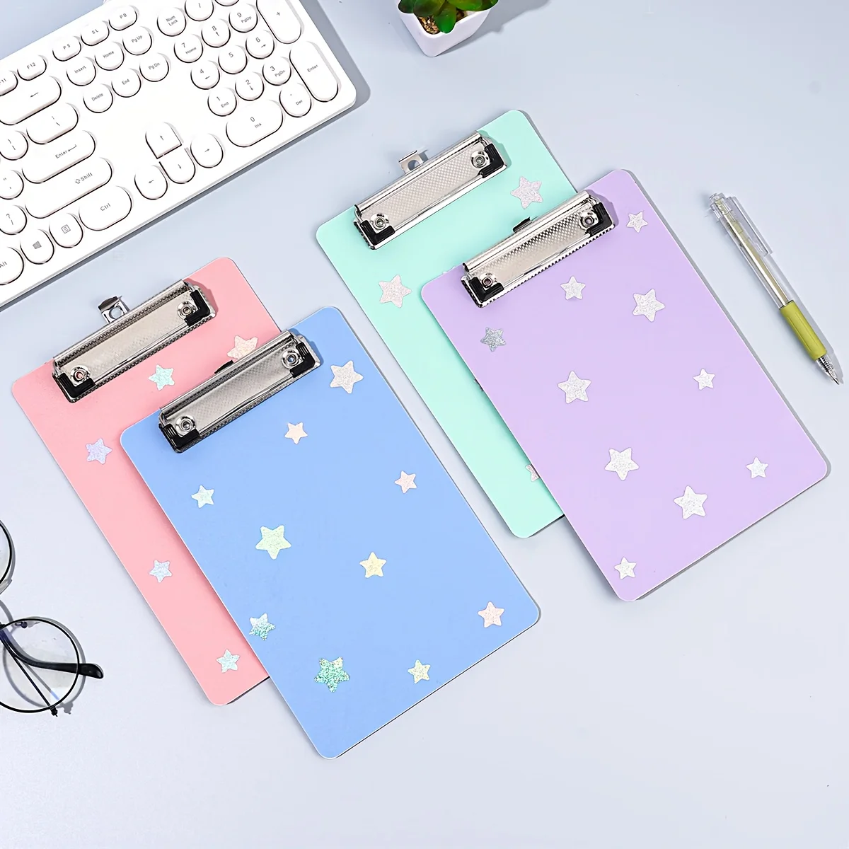 حجم A5 - حافظة 8.66 بوصة × 5.91 بوصة مع مفكرة نجمة لامعة رقيقة، لوحة كتابة ملونة من Morandi لطلب المطاعم