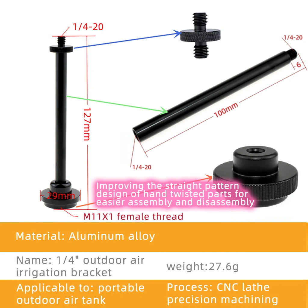 Outdoor Camping Licht Stehen 1/4-20 Schraube Laterne Halterung Aluminium Legierung Multifunktionale Camp Desktop Lichter Halter Erweiterte Stange – Detail 7