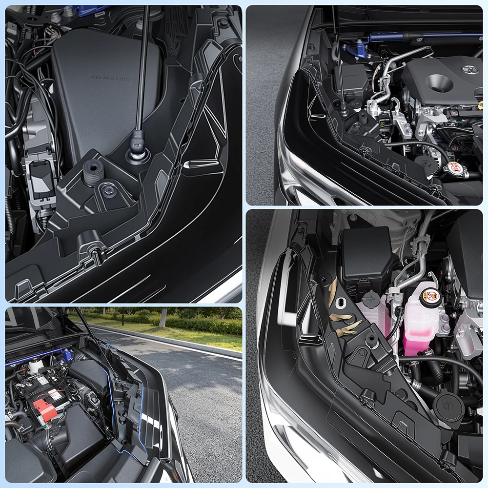 For Toyota RAV4  2026-2028 Engine Bay Side Sealing Cover ABS Black Protector Trim Panel 2PCS Hood Compartment Accessories view 6