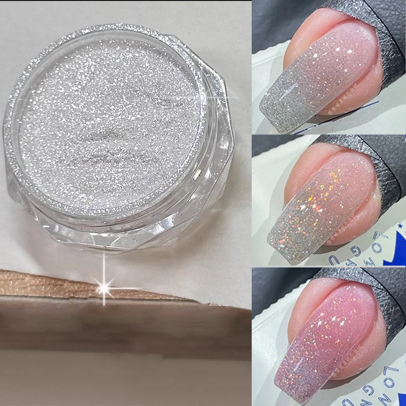 

1Pc Polarized Broken Drill Nail Powder Aurora Metallic Mirror Dust 4Color Iridescent Holo Powder DIY Mermaid Manicure Pigment0.5