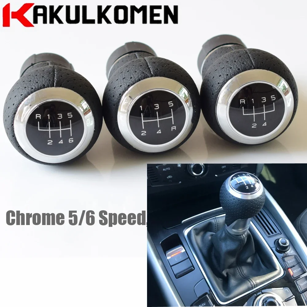 12mm 5/6 Speeds Car Gear Shift Knob For Audi A4 B6 B7 B8 A6 S4 8K A5 8T Q5 8R S Line Ibiza 6J Seat Leon Mk1 Passat Golf