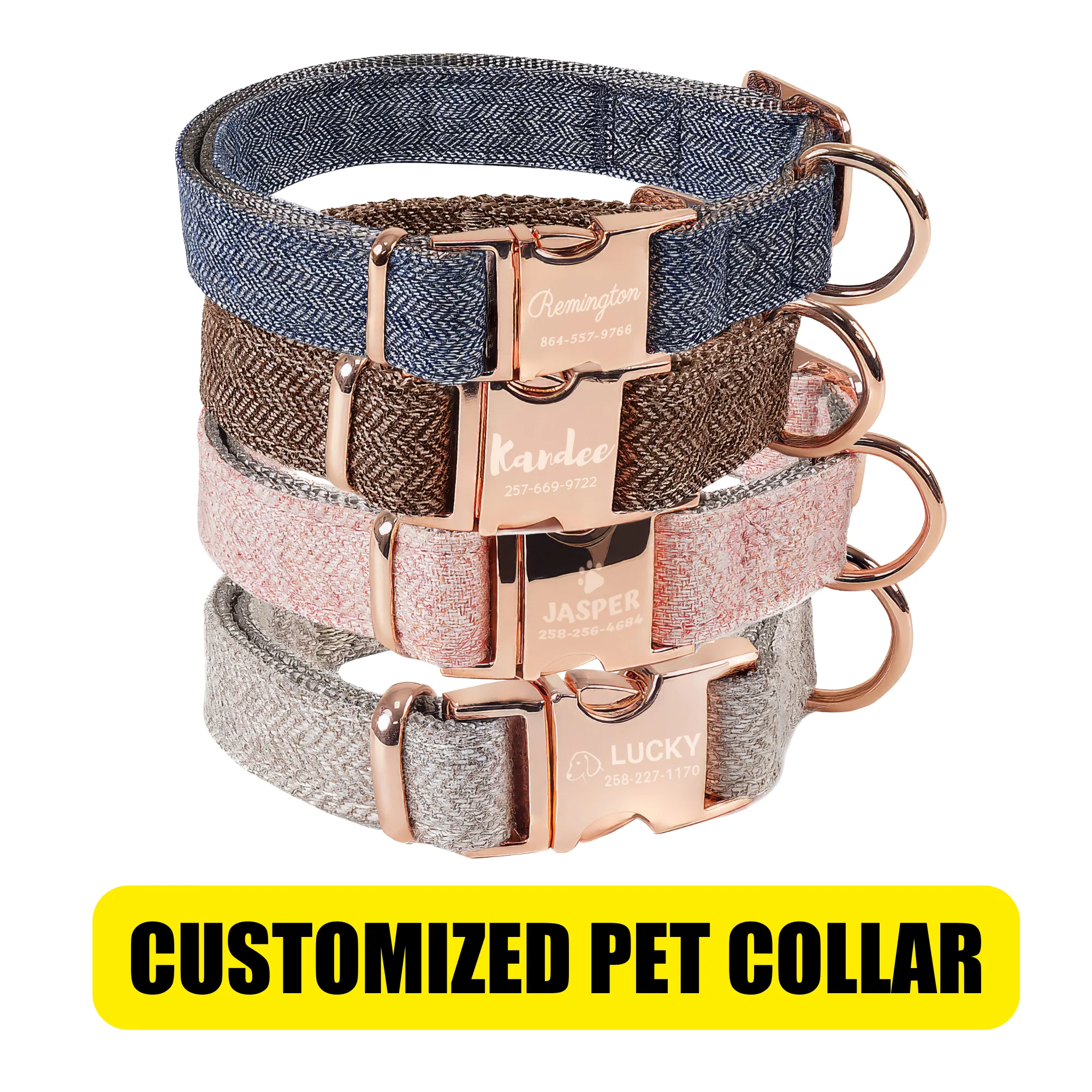 

Personalized Nylon Dog Collar Soft Padded Dog Collars Durable Pet ID Collar Adjustable for Small Medium Large Dogs Free Custom