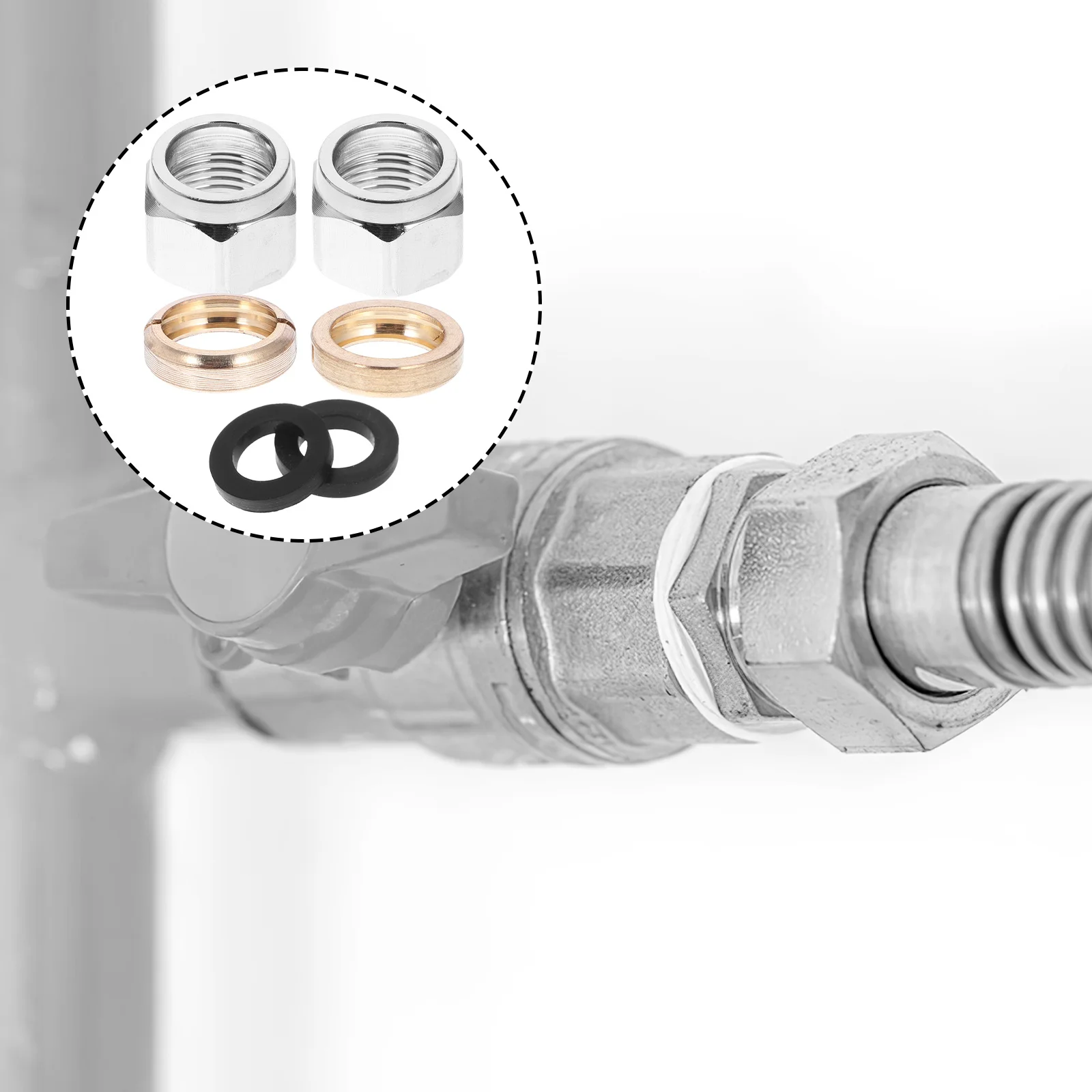 

10Pcs Gas Flare Nut Stainless Steel Increased Thickness Leak Prevention Secure Gas Installation Fittings Connectors