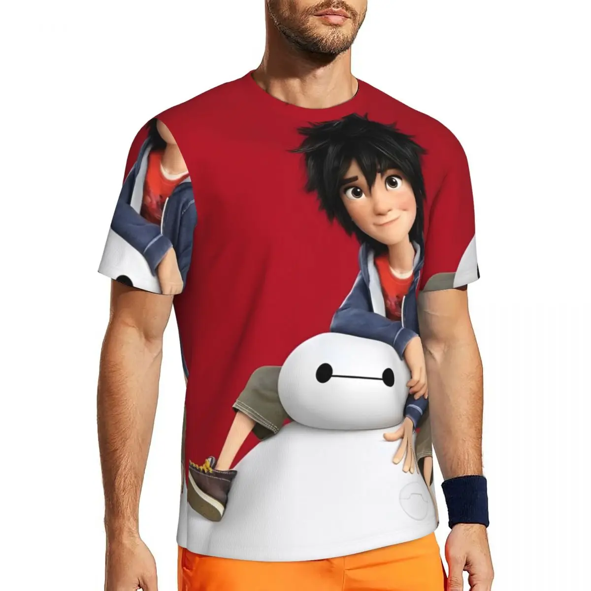 

Big Hero 6 Cartoon Gym T-Shirt Harajuku T-Shirts Men Street Style Tee Shirt Summer Short Sleeve Custom Clothing