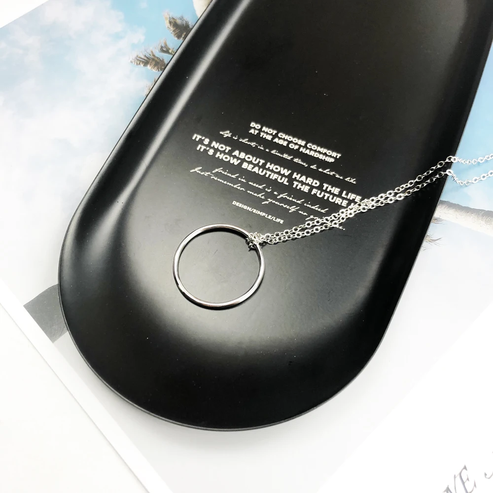 Necklace Large Circle Spring Fashion Charm Carrier Jewelry Europe 925 Sterling Silver Gift For Women Men