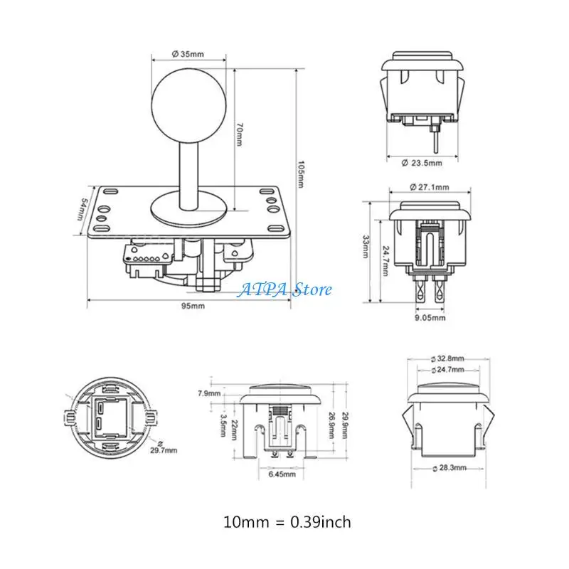 U13C DIY Raspberry Controller DIY Arcade Joystick LED Arcade Buttons for Players