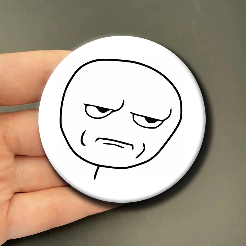 New Funny TrollFace Brooch for Accessories Bag NoMeGusta Rage Face ForeverAlone Brooches Pin Cosplay