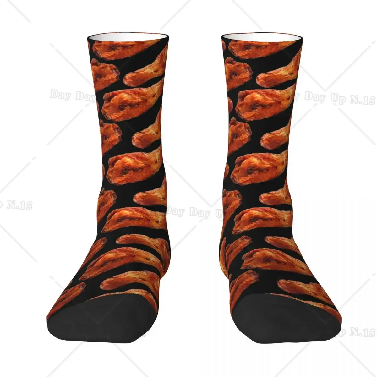 Buffalo Chicken Wing Pattern Socks Harajuku Sweat Absorbing Stockings All Season Long Socks Accessories for Man's Woman's Gifts