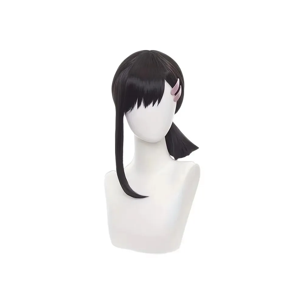 

Anime Cosplay Higashiyama Kobeni Wig Medium Long Straight Black Synthetic Hair Peluca For Frieren Festival Role Play Props