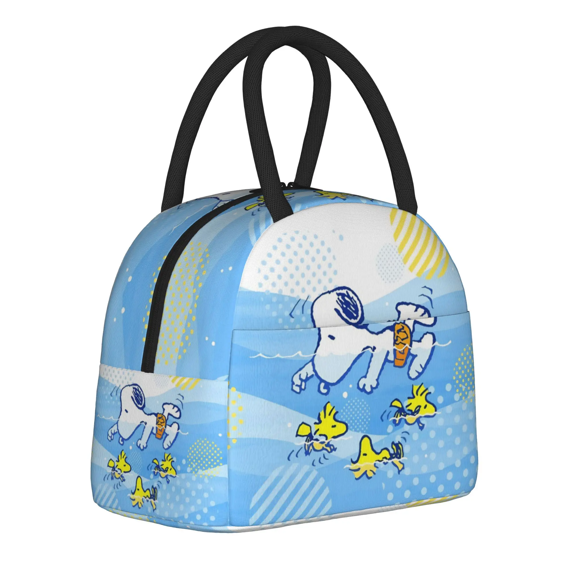 Cartoon Cute S-Snoopys Insulated Lunch Bag Leakproof Beach Reusable Thermal Bag Lunch Box Tote Office  Picnic Girl Boy
