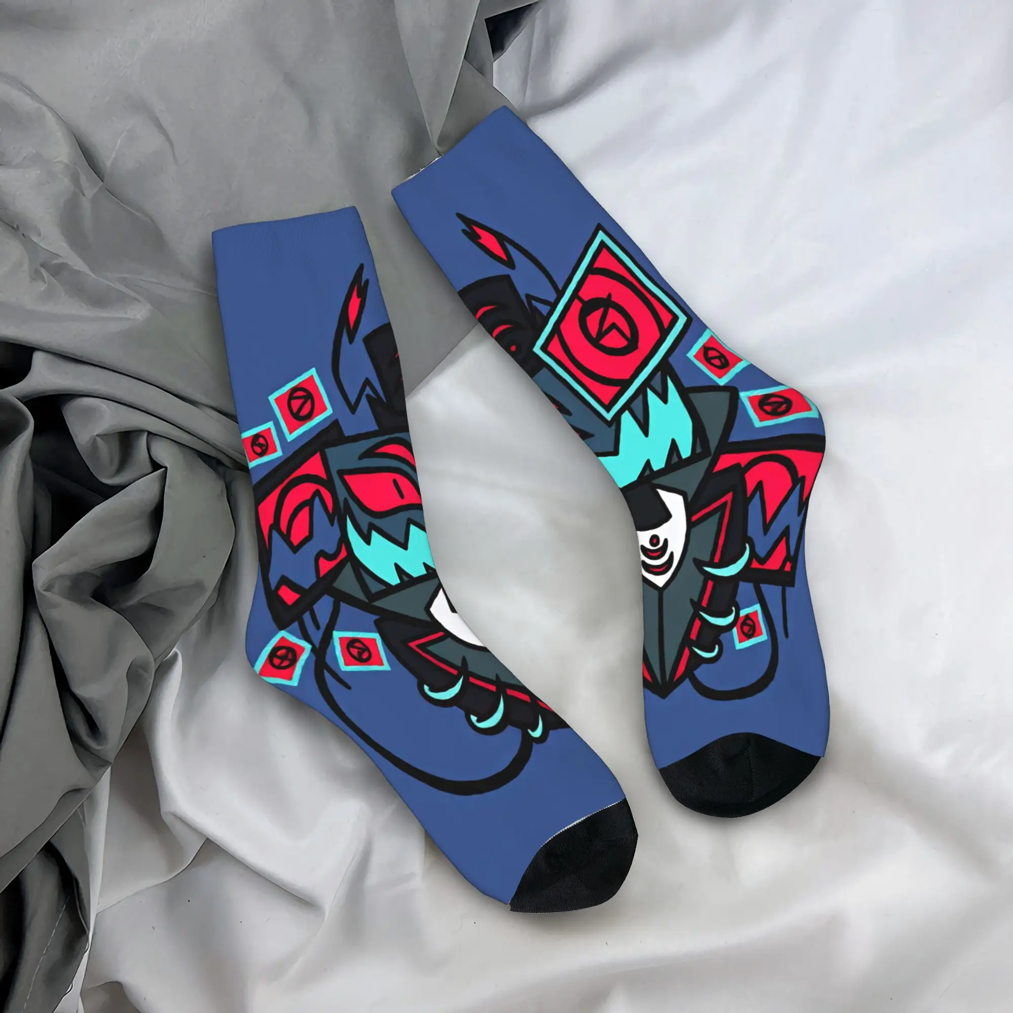 Hazbins Hoteling Vox Solo Metal Socks  Anti Sweat Stockings Men Soft Running Socks Spring Casual Custom Socks