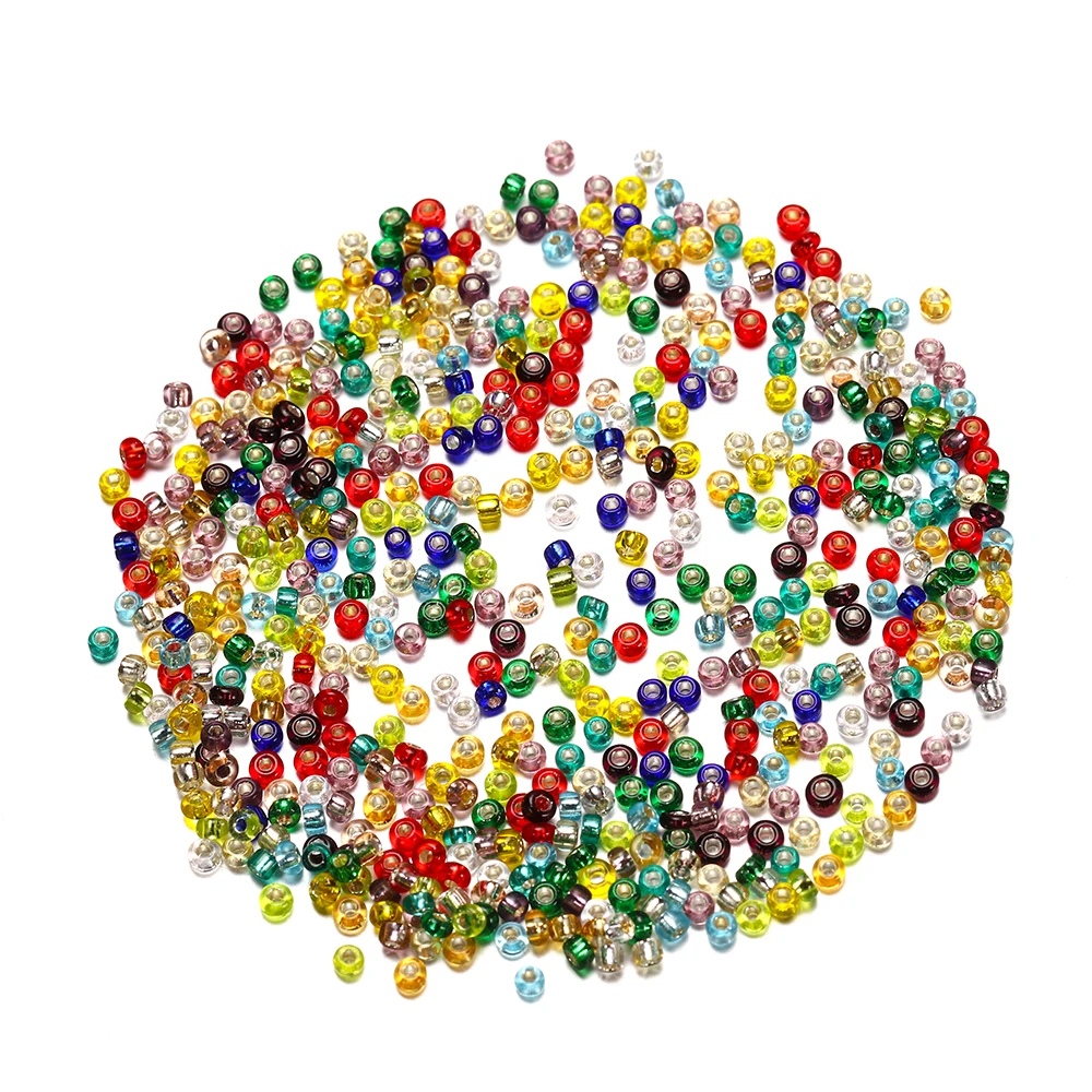 

1800pcs/Lot 2.5mm Glass Seed Beads Flat Cylinder Loose Bead for DIY Jewelry Makings Charm Bracelet Necklace Findings Supplies