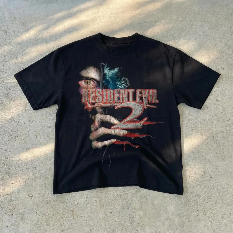 Resident Evil 2 Graphic Tee, Vintage Horror Gaming Streetwear Shirt