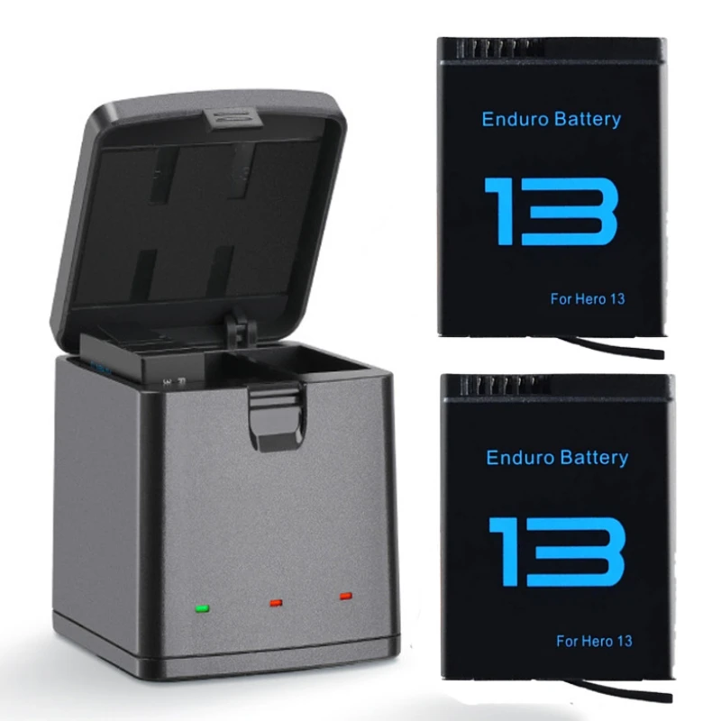 For GoPro Hero 13 Battery+3-Slots Box Charger For GoPro Hero 13 Black Camera Accessories probty 2280mAh