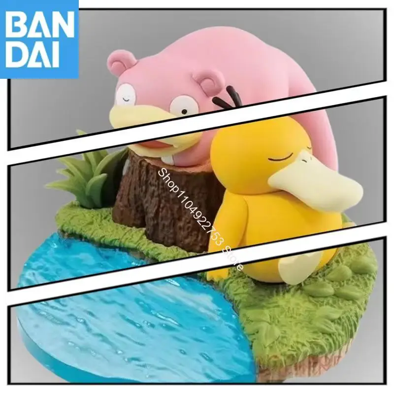 BANDAI NAMCO BANPRESTO Pokemon Psyduck Slowpoke Pvc 9cm Anime Figure Model Desktop ornament in stock Genuine Lovely Toys Gifts