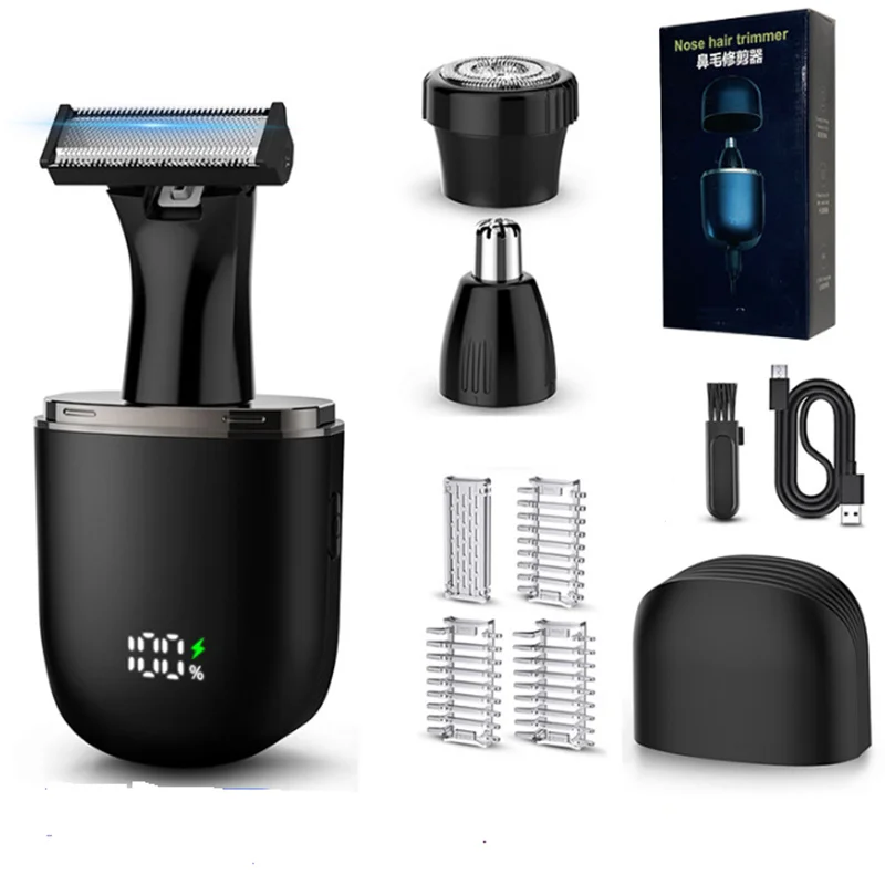 3 In 1 Man Beard Trimmer Face Hair Precision Clipper Mustache Style Shaver Wet Dry Close Shave Razor Male Grooming Kit Washable