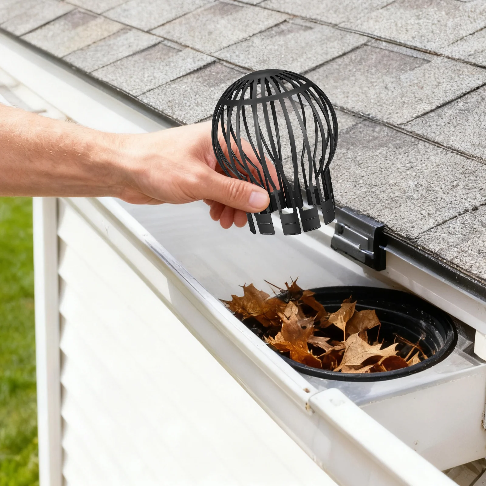 8 قطعة حراس مزراب للسقف غطاء مصفاة الصرف خفيفة الوزن البلاستيك ماسورة التصريف شاشة صافي غطاء حديقة شرفة سقف الأنابيب #5