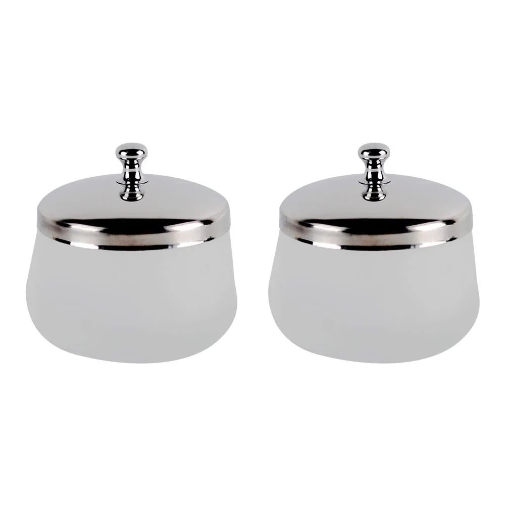 2 個フロストガラスマニキュアリムーバーカップクリスタルラウンドポータブル耐久性のあるマニキュアクリーニング用品クリスタルガラスカップ