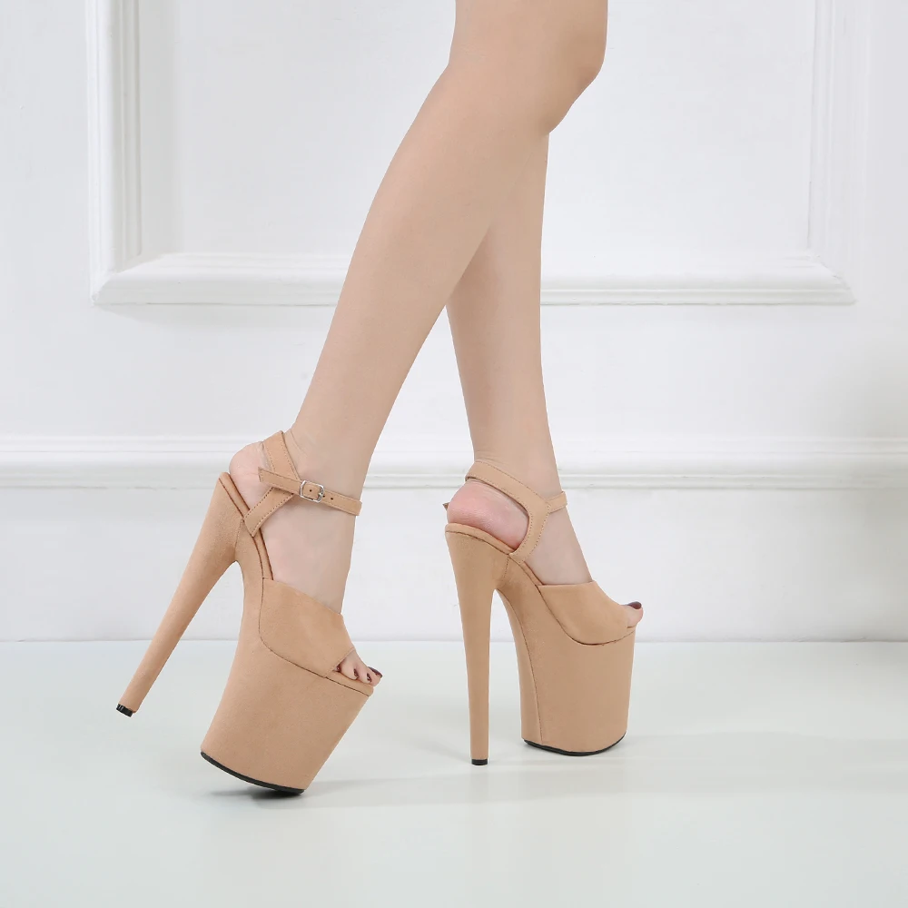 Super High Women Shoes Sexy Show Sandals 20 CM High Heels Sexy Platform Sandals Shoes for Club Naked Color Dress Shoes image 6