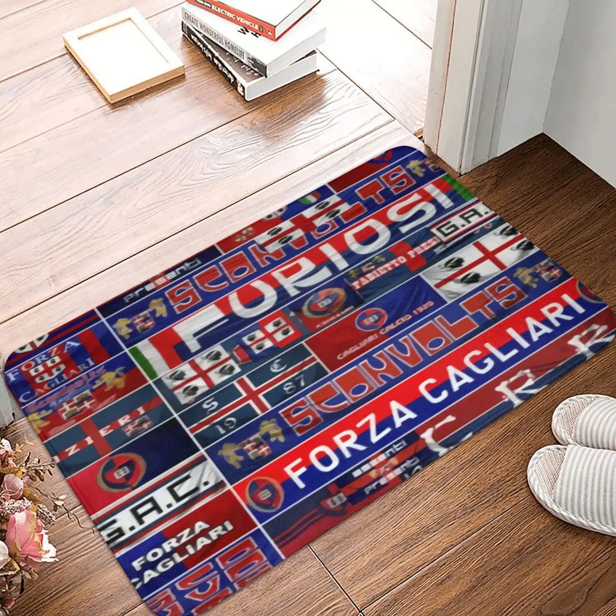 Tributo Ultras Cagliari Rossoblu Floor Mat Rug Home Bathroom Rugs Kitchen Rugs Kids Rugs Customizable