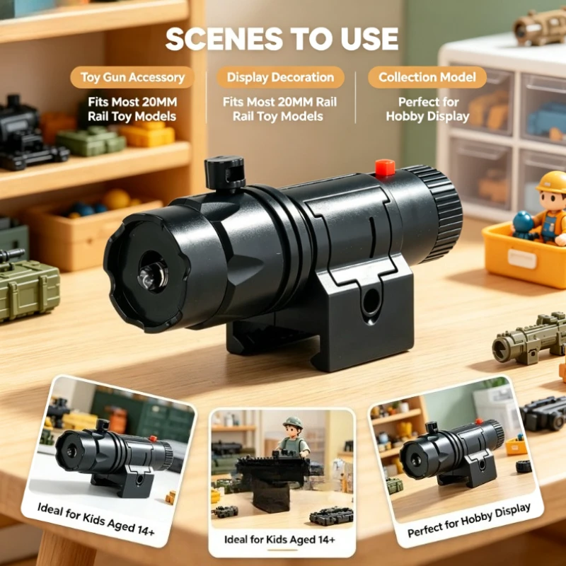 Compact Black Decor Illumination Module with Red Control Button, Sturdy Mount Base Small Lighting Accessory As Hobby