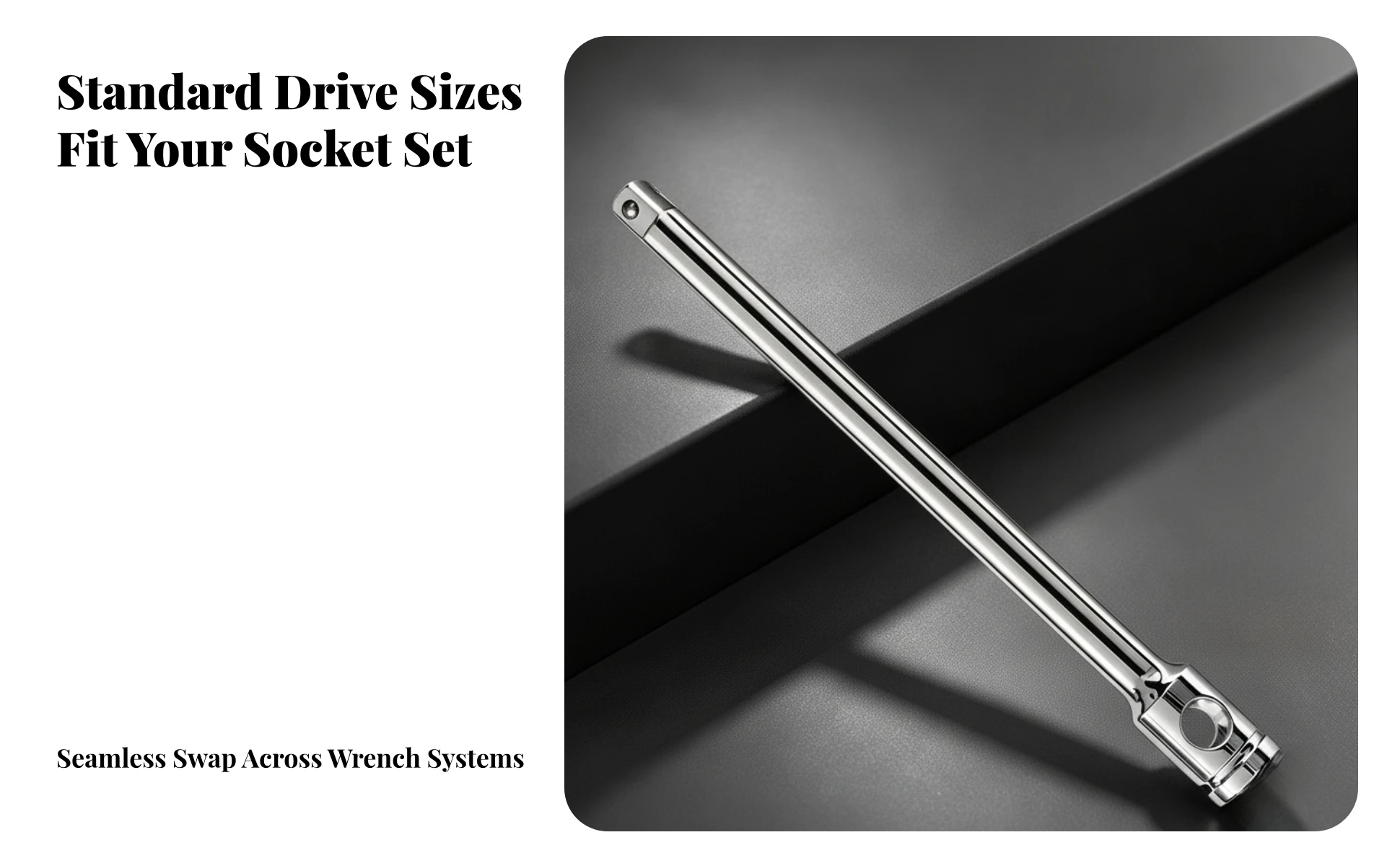 Socket Drive Bar Heavy-Duty Extension Bar with Knurled Grip Hand Tool Tight Confined Areas Mirror-Polished for Mechanics Socket Drive Bar Heavy-Duty Extension Bar with Knurled Grip Hand Tool Tight Confined Areas Mirror-Polished for Mechanics