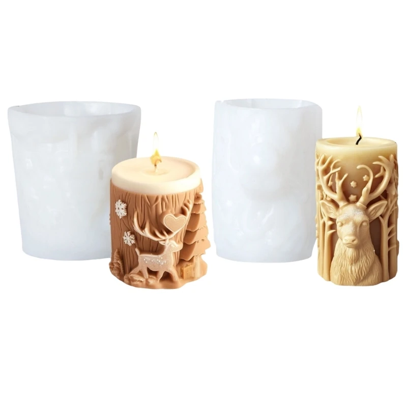 

2Pcs Christmas Themed Silicone Molds Cylinder Silicone Molds