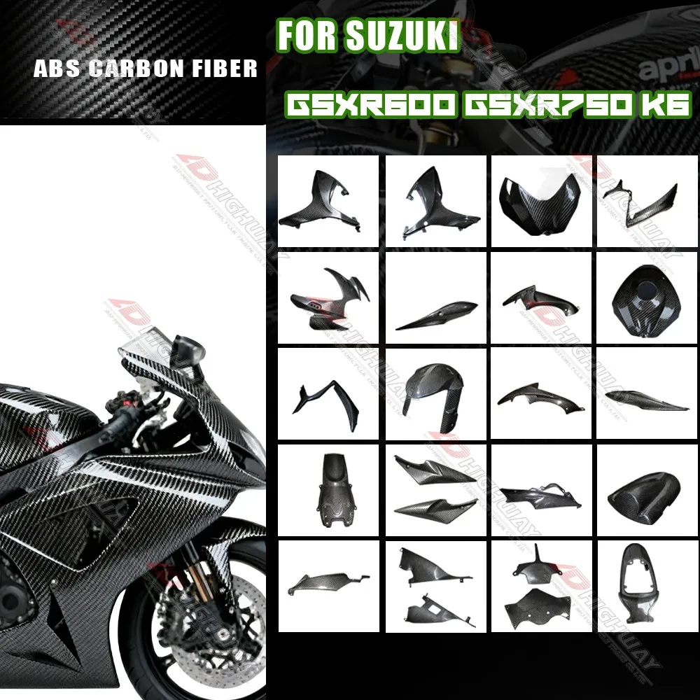 

ABS Carbon Fiber Pattern Fairing Kits For Suzuki GSXR600 GSXR750 K6 Motorcycle Fender Frame Cover Fuel Tank Side Panel