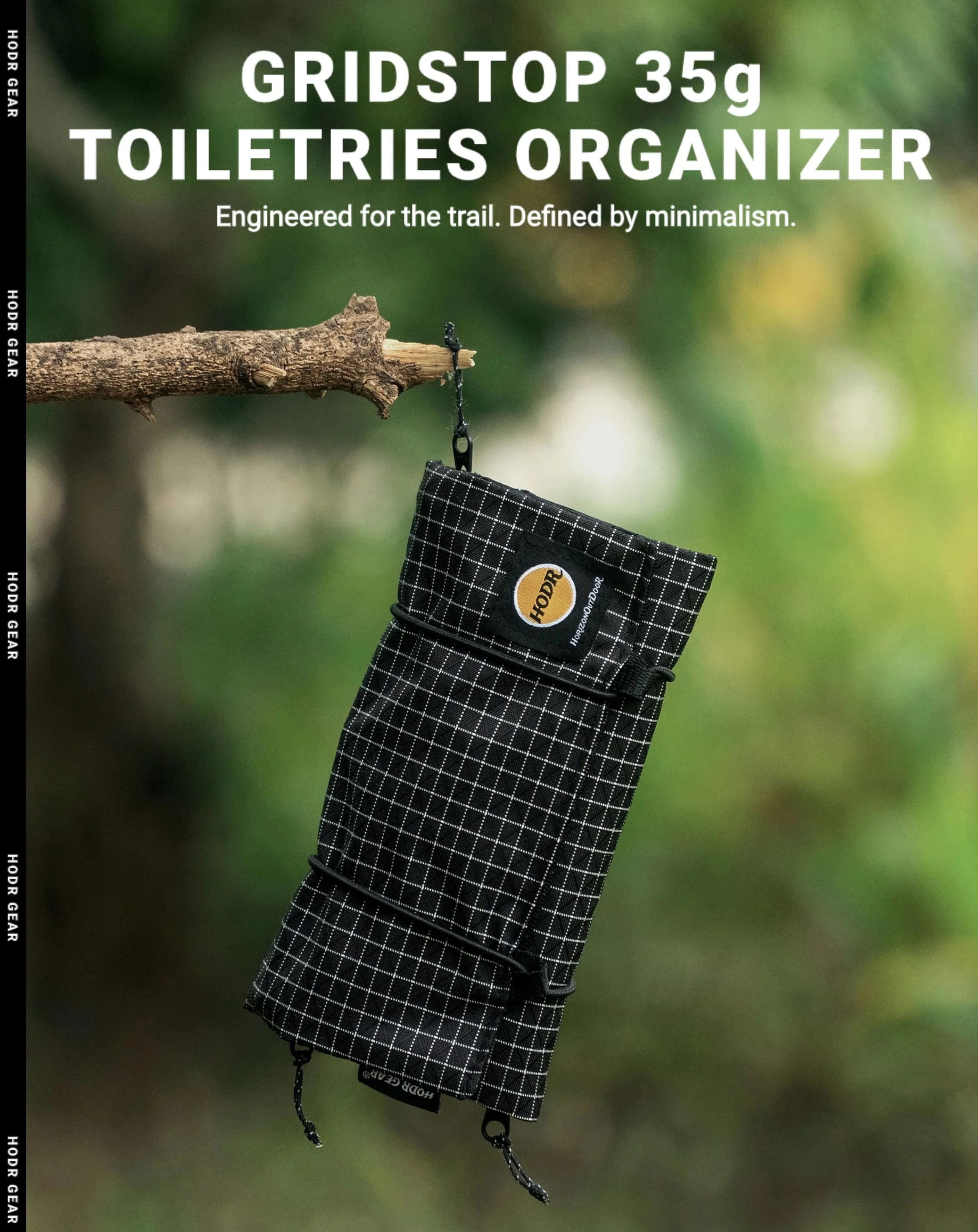 HODRGEAR Ultraleichter Toilettenartikel-Organizer UHMWPE Gridstop | 35 g aufrollbarer Netzbeutel | YKK-Reißverschlüsse | Wander- und EDC-Aufbewahrung UL GEAR – Detail 1