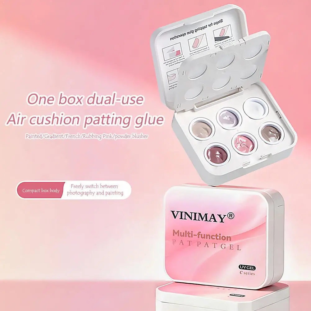 6Colors Air Cushion Patting Gel Polish Ombre Pat Gel White Black Gradient Blush Drawing Liner Soak Off UV/LED Nail Polish