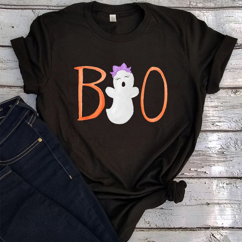 Halloween Boo Shirt Halloween Ghost Shirts Halloween Pumpkin Vintage Clothes Halloween Shirt Casual Women Clothing M