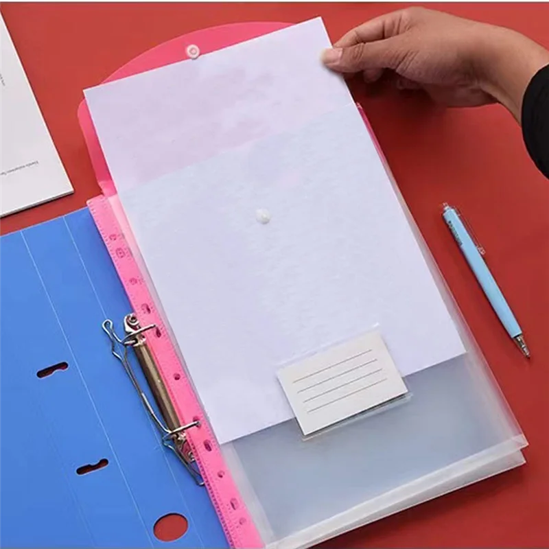

Binder Pockets For 3/4/11 Ring Binder, Pocket Folder, Expandable Document Organizer With Snap Button And Label 12Pack