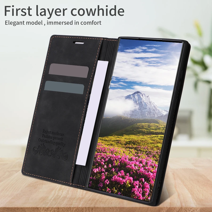 Wallet Card Slot Magnetic Flip Leather Case For Samsung Galaxy S26 Ultra S25 Plus S24 FE A08 A16 A17 A18 A27 A36 A37 A55 A56 A57