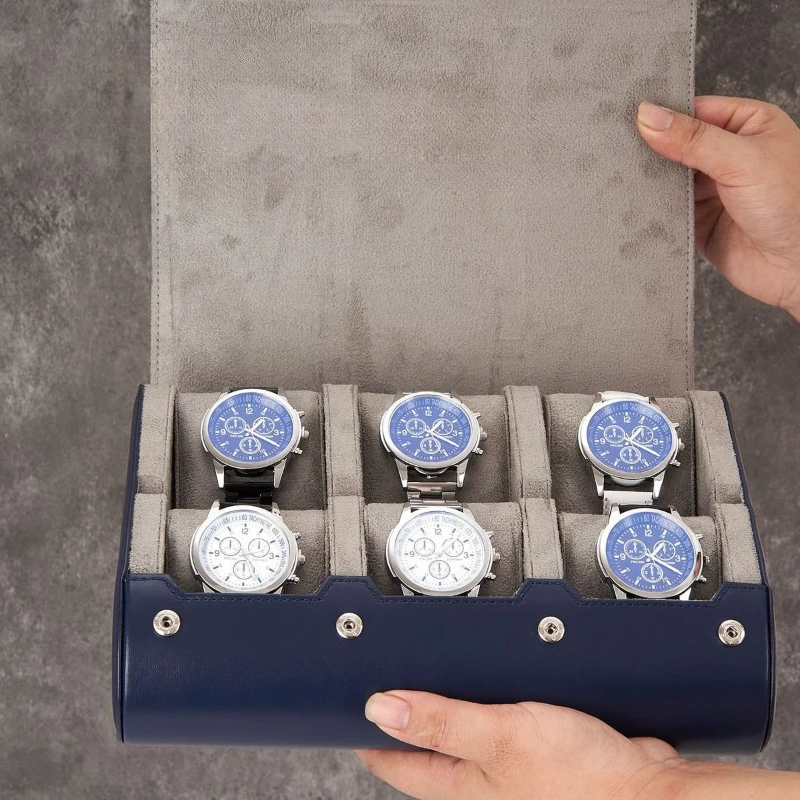 Napa Leather Watch Box Dustproof Protect Storage Boxes Minimalist Luxury 6 Slot Boxes Large Capacity Mechanical Watches Case