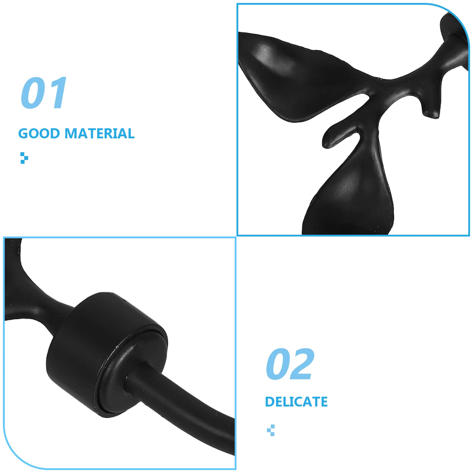 2 قطعة ستارة على شكل ورقة شجر عوائق جدار جبل خطافات معدنية لستائر تيباكس ديكور نافذة المنزل أجهزة الديكور #3