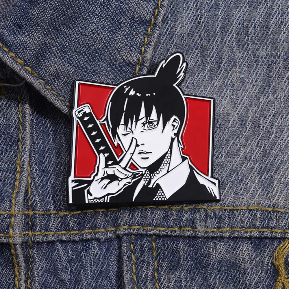 Anime Chainsaw Man Hayakawa Aki Denji Power Reze Cosplay Badge Metal Figure Brooch Costume Decoration Lapel Pins Accessories