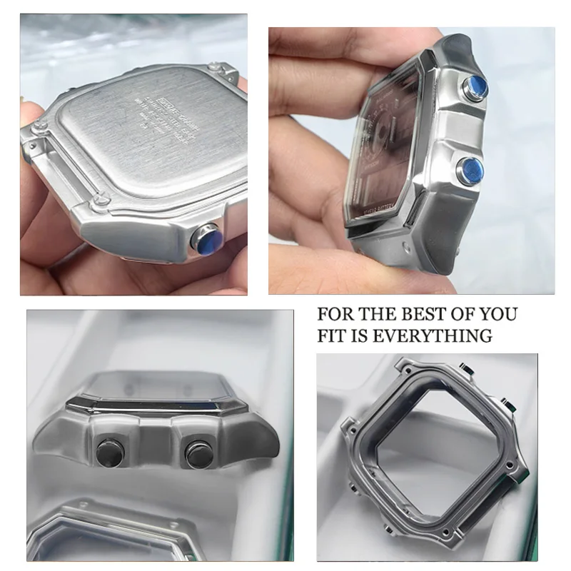 Case and film for Casio small square AE1200 AE1300 modified metal stainless steel case shell men\'s watch accessories