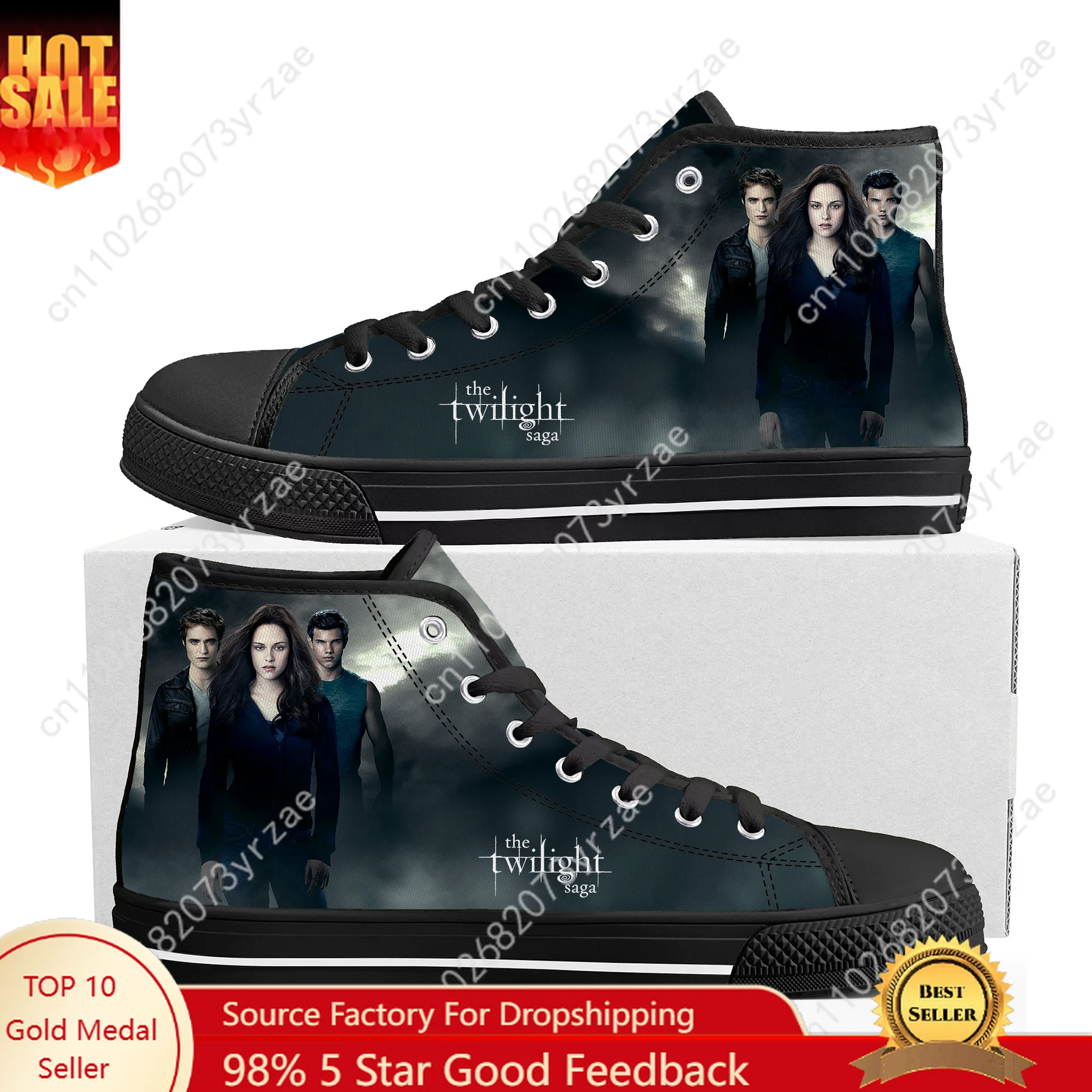 

the twilight saga High Top Sneakers Men Women Teenager High Quality Trend Canvas Sneaker Built Casual Couple Custom Made Shoe