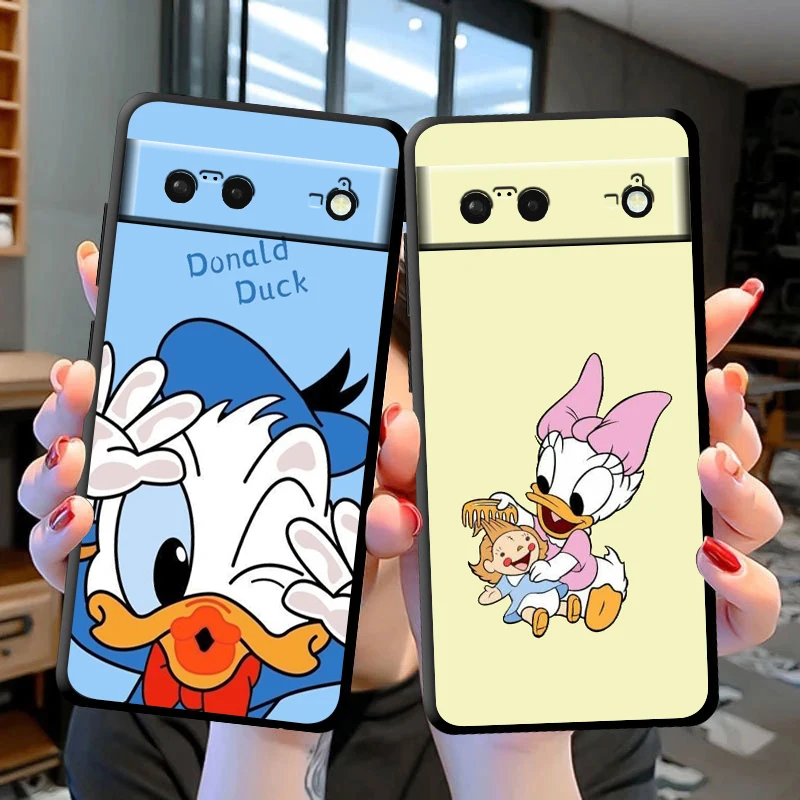 Don Donald Fauntleroy Duck funda de teléfono para Google Pixel 9 8 7 Pro 6 Pro 6A 5A 5 4 4A XL 5G, Fundas suaves negras