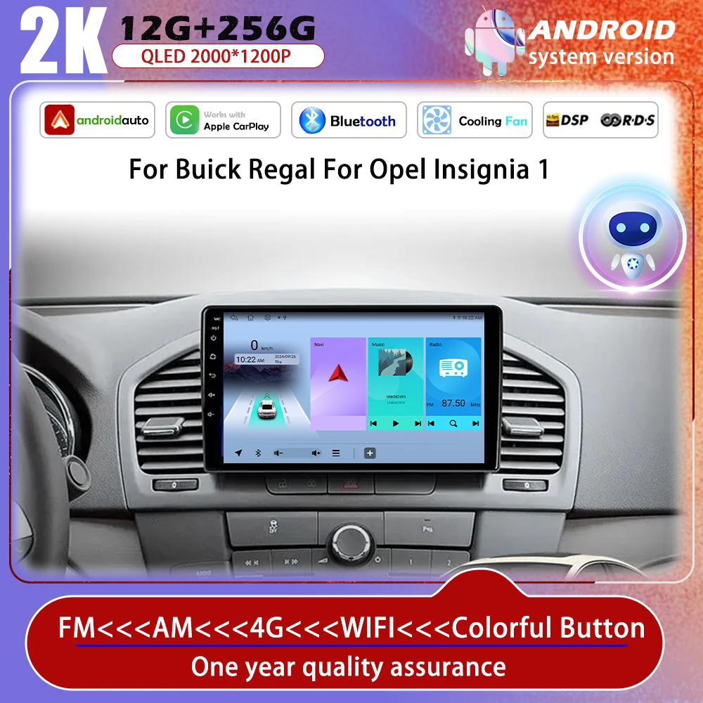 

For Buick Regal For Opel Insignia 1 2009 - 2013 Car Radio Multimedia Video Player Carplay Auto Navigation GPS Android 14 No DVD