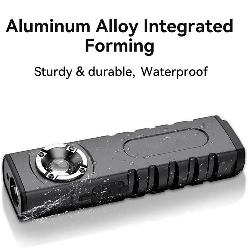 HLZS-EDC Flashlight With Auto Combo Work Light Rechargeable Stepless Dimming Flashlight With Magnet Aluminium Material