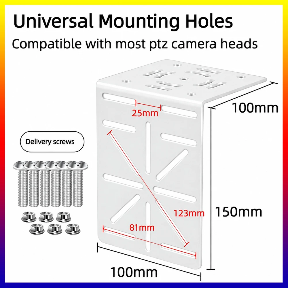 Security Camera Mount Bracket CCTV Clamp Mount Universal L Shape Surveillance Dome Camera Bracket for Backyard Lawn Outdoor