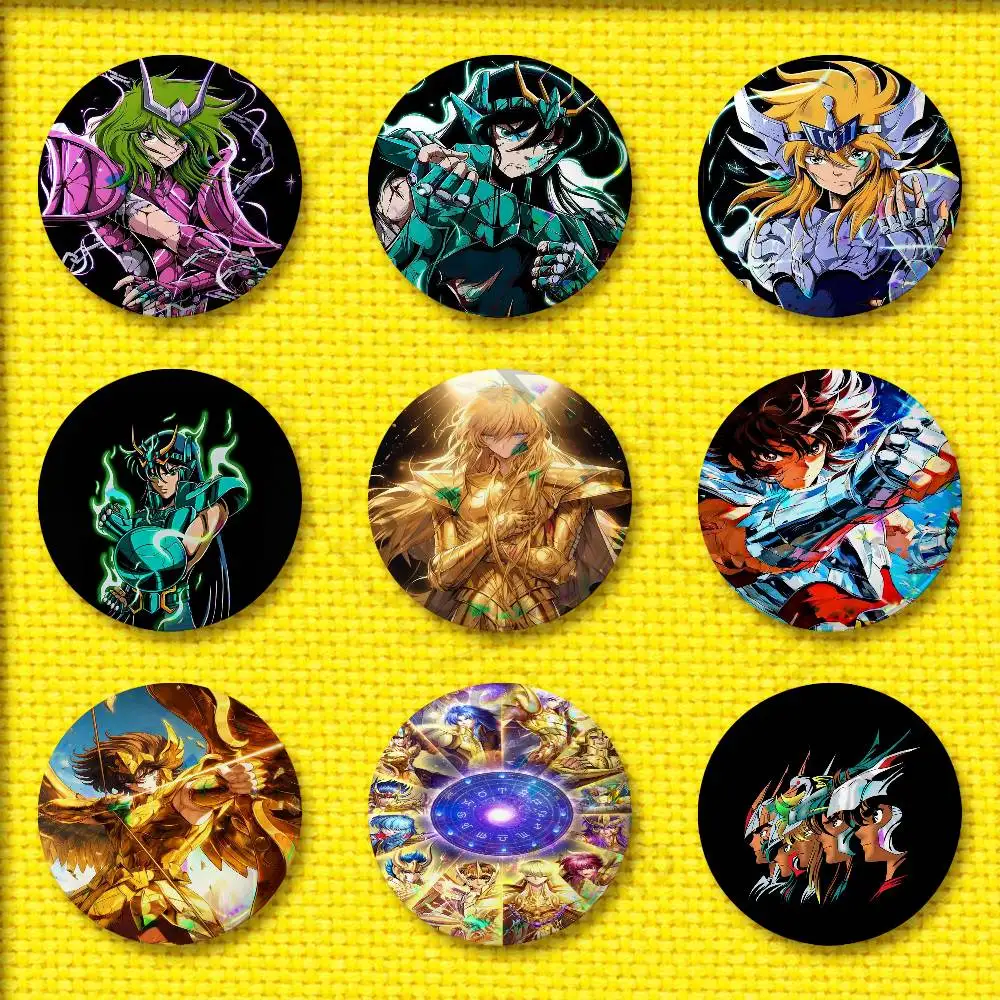 

S-Saint Seiya Knights Zodiac Badge For 44mm 25mm 75mm 32mm 58mm Round Pin Brooch Insignia Cover Accessories