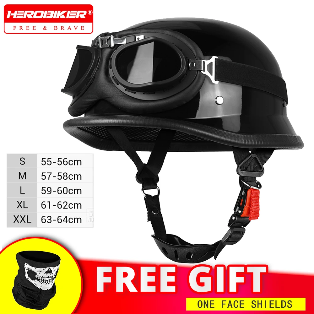 

Retro Motorcycle Helmet Vintage German Style Motorbike Half Helmet DOT Approved Capacete De Moto Fashion Casco Moto Men Women