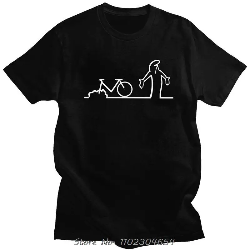 Men Funny La Linea Bike Amazing T Shirt Short Sleeved Cotton Tshirt Unique T-shirt Animation Comedy Tee Top Oversized Streetwear