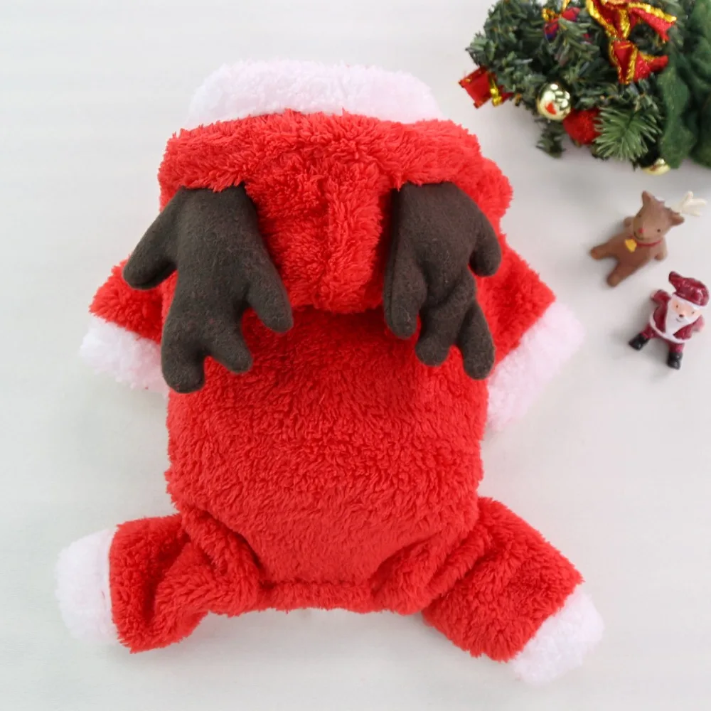 

Pet Supplies Thicken Dog Coat Hoodies Warm Cartoon Pet Cosplay Clothes Comfortable Soft Christmas Dog Costume Winter